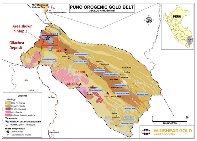 Regional geology - Puno Orogenic Gold Belt